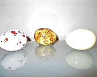 Decorative ceramic eggs hand painted vintage easter egg colorful splatter 60s mid century