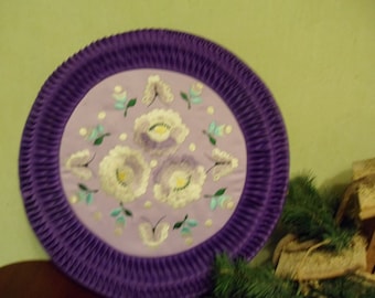 Vintage Crewel Embroidered Accent Pillow (T)