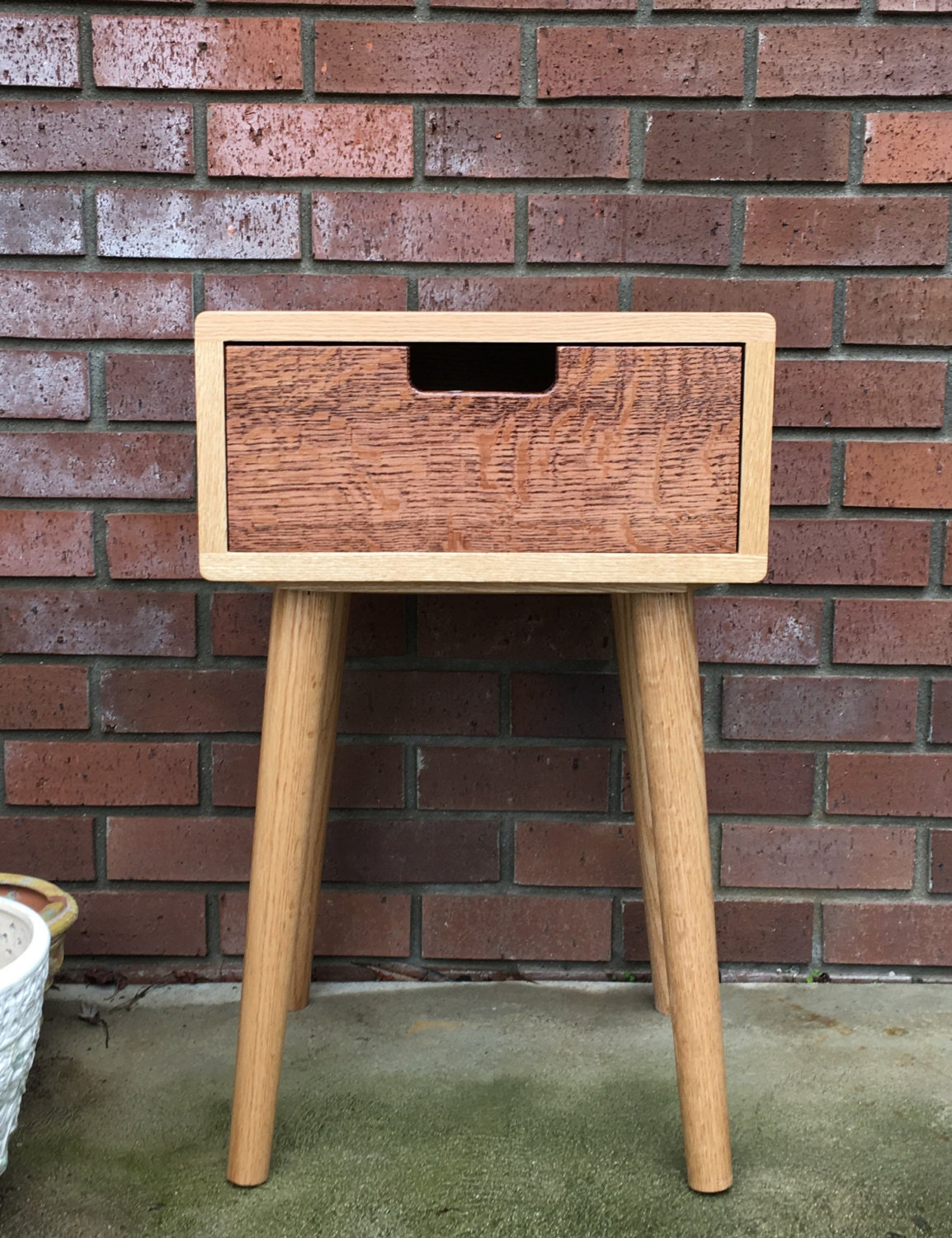 Scandinavian Nightstand Pair Bed Side Table Set Solid Oak in Scandinavian Nightstand Pair Bed Side Table Set Solid Oak in