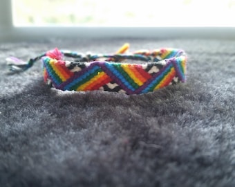 Rainbow zigzag friendship bracelet