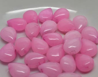 14.5mm Pink Candy Jade Teardrops Beads - Lot