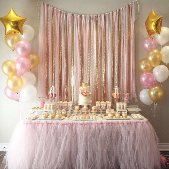  Pink Gold Garland Backdrop birthday baby shower wedding