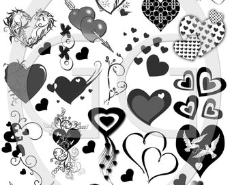 Sepia Decals for Fused Glass - Hearts