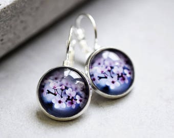 Cherry Blossoms Silver-Plated Earrings