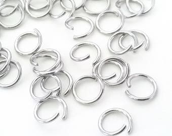 Open Heavy Duty Jump Rings, 16 gauge, 1.2mm Thick, Stainless Steel, Unsoldered, Choose 6mm, 7mm, 8mm, 9mm, 10mm, Lot Size 100 to 1000