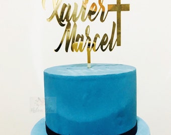 Christening Acrylic Cake Topper -baptism cake topper/christening topper/baptism topper/christening cake/god bless cake topper/Baptism/christ