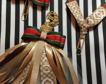 Gucci planner tassel, gucci inspired, planner tassel, TN charm, planner paper clip, LV agenda, Louis Vuitton planner, mm gm pm, planner band