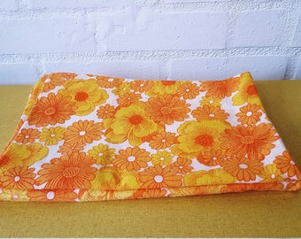 Vintage orange floral pillowcases