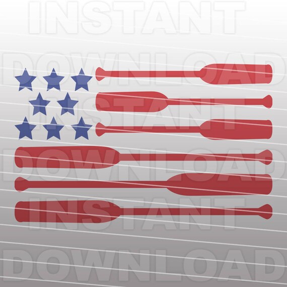 Canoe Paddle USA Flag SVG File American Flag svg File