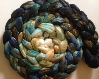 Hand Dyed gradient roving 5ozs merino silk 80/20 ready to ship