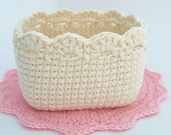 Crochet Square Basket Pattern, Crochet Basket Tutorial, Crochet Pattern 007, Instant Download
