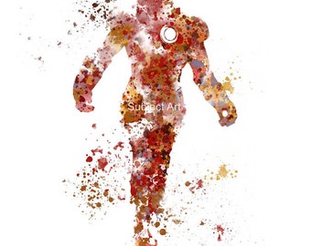 Iron Man ART PRINT illustration, Superhero, Home Decor, Wall Art, Marvel