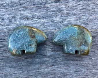 Set of 2 Number 8 Turquoise Bear Fetish