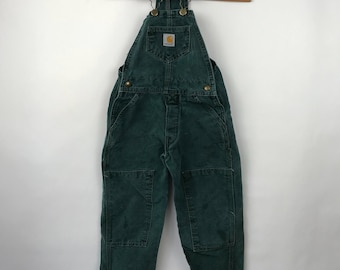 Youth Carhartt Overalls - Teal Bib and Braces Size 4/5 Vintage Carhartt Dungaree