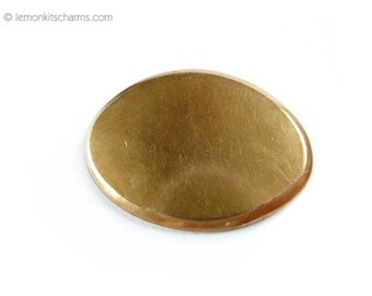 Antique S & S Plain Oval Brooch Pin, Edwardian, Jewelry, Blank, Rosegold, Victorian