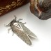 ANTIQUE SILVER * Bug Beetle Insect ~ Cicada Stamping ~ Jewelry Oxidized Findings (FA-6045)