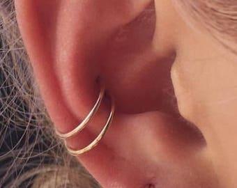 Cartilage Earrings 14K Gold Filled & Sterling Silver , Hoop Earrings , Endless Hex Helix Hoops , Gold Hoops , Cartilage Jewelry, Lip Ring