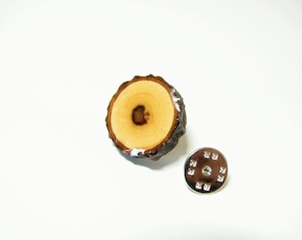 L’aubépine bois épinglette - Tie Tack - fait main - coffret cadeau inclus