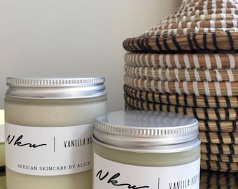 Nku home made whipped vanilla shea body butter. Great moisturizer for dry skin