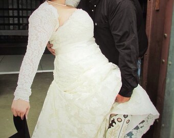 Wedding Shrug Bolero, BRIDAL Cover Up, Bridal Shrug, Wedding Bolero, with Gathered Cuff