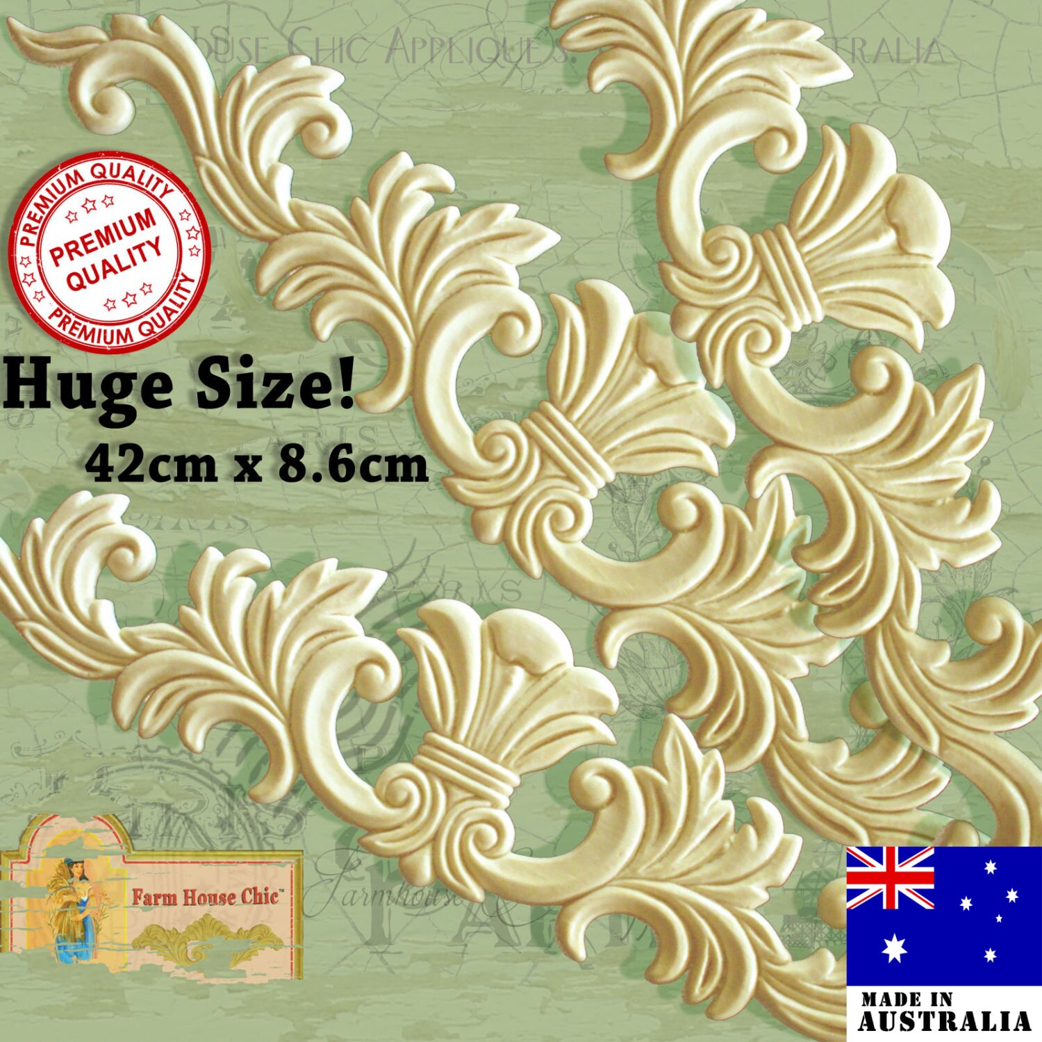 3 x Large French Provincial Ornamental Furniture Mouldings