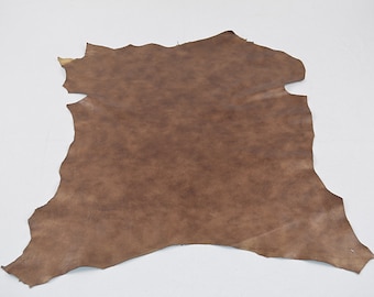 Marbled golden goatskin leather