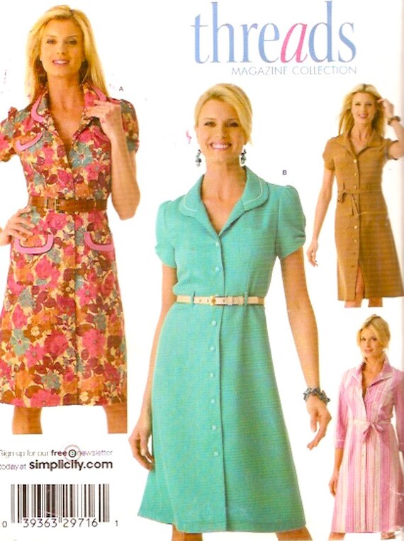 Simplicity 4171 Threads collection dress  pattern  shirt dress 