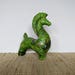 Zebra Statue / Figurine / 11.5" Tall / Green Aqua / Textural / Hand Painted / Animal Decor
