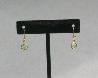 August Birthstone- Peridot Drop GP Earrings
