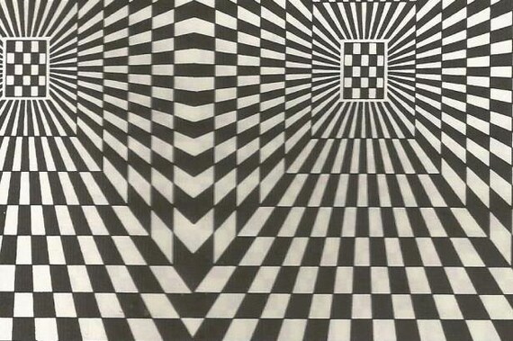 Items similar to vintage 70s checkered optical illusion pattern print black white pop art design square retro home decor skater geometric picture wall 51 52 Items similar to vintage 70s checkered optical illusion pattern print black white pop art design square retro home decor skater geometric picture wall 51 52