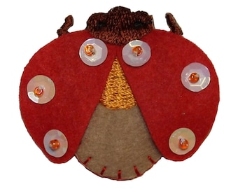 ID 0409 Ladybug Wings Flying Patch Insect Craft Embroidered Iron On Applique