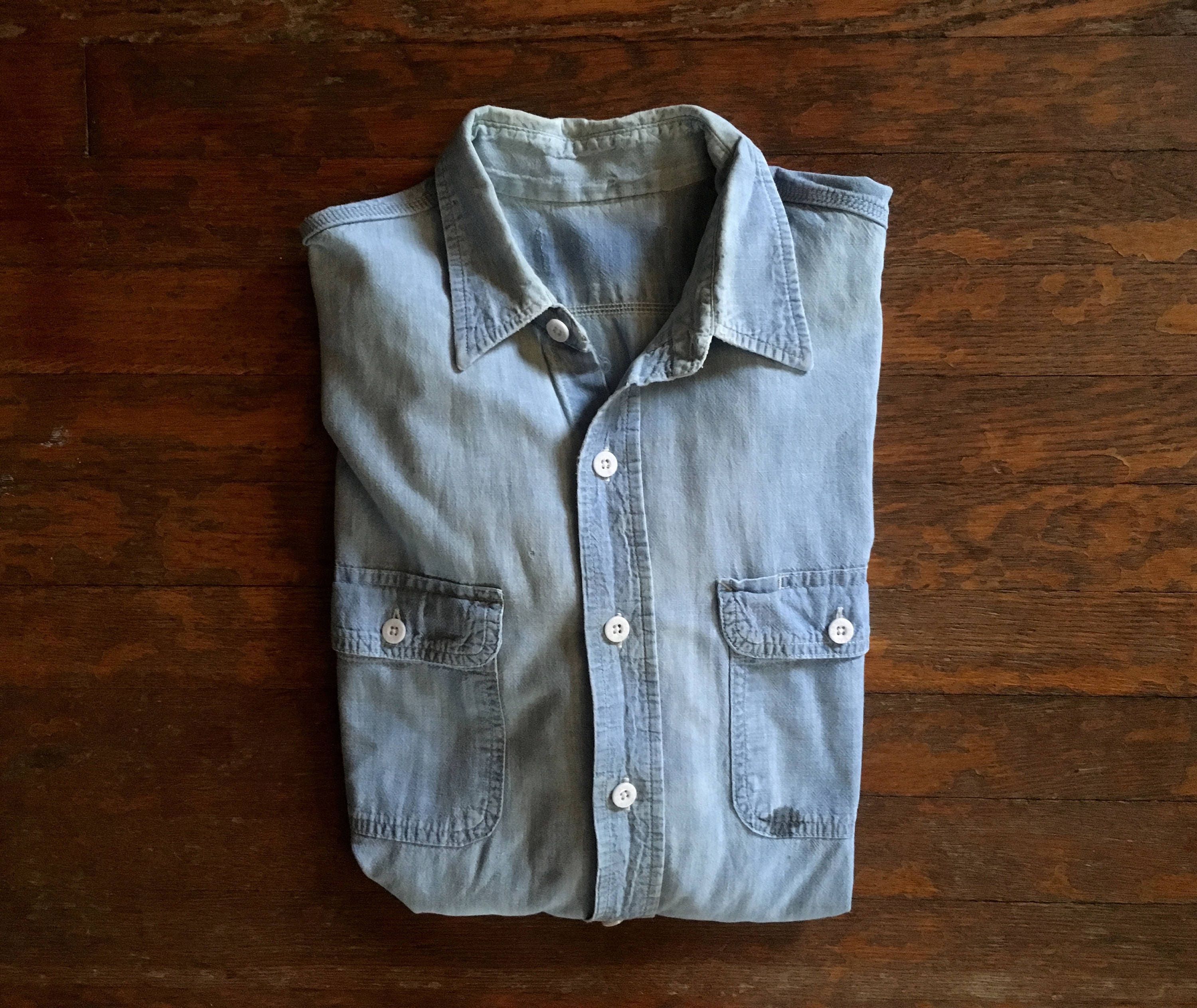 100 Cotton Chambray Work Shirt | BET-C