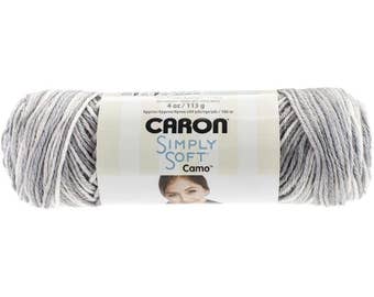 Acrylic Yarn Snow Camo Caron Simply Soft 11005 Snow Camouflage Yarn