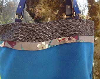 beautiful tote bag in velvet and tweed