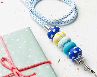 Colorful Lanuard, Christmas gift, Lanyard with id holder, Teacher lanyard, Necklace lanyard, ID Badge holder, Key lanyard, ID holder Key fob