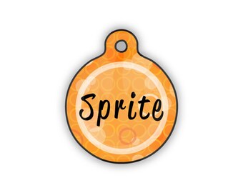 The Sprite - Orange Pet Tag -2 sided aluminum full color ID tag