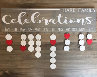 Family Celebration Board - Family Name - Coloured Discs