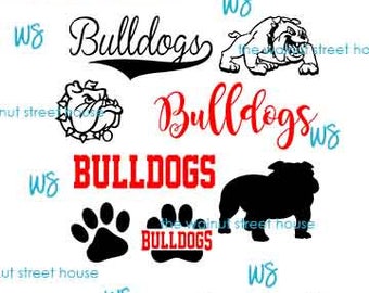 SVG - Bulldog SvG. JPG included. Digitally downloadable file only Mascot Bulldog Logo TEam Spirit Logo, Bulldog Clipart