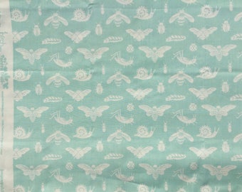Acorn Trail Bugs mint Teagan White Birch Fabrics organic cotton shy half yard