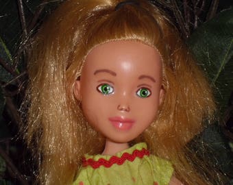 Bare Faced Dolls #138 Blonde hair, green eyes Pictured In Tree - Ooak - Repainted- Bratz Makeunder- Changed doll.