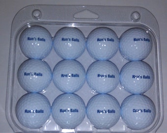 12 Plain White Personalized Golf Balls with one sided print, Custom Golf Balls, Customized Golf Balls, monogram golf balls