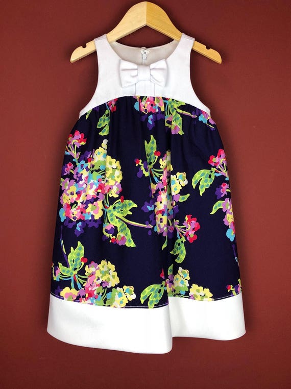 The "Bow-Tie Dress" in Deep Purple Bouquet.