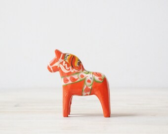 Vintage Swedish Dala Horse, Red Dala Horse, Small Dala Horse, Dala Horse from Sweden