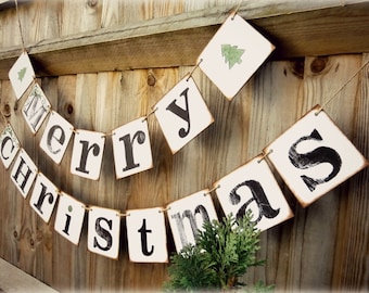 MERRY CHRISTMAS Garland/ Bunting /Christmas Banner/Christmas Decoration holiday decorations, mantle decoration , Christmas Bunting/sign