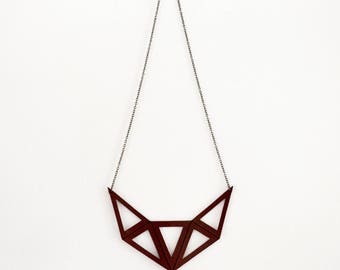 Leather necklace // Leather choker // Women necklace // Geometric necklace / Brown Necklace / Leather jewelry for women / Hipster necklace