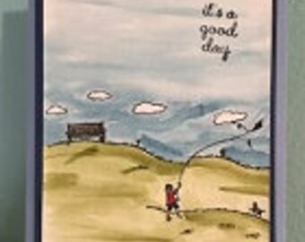 Windy Day Greeting Card set (4)