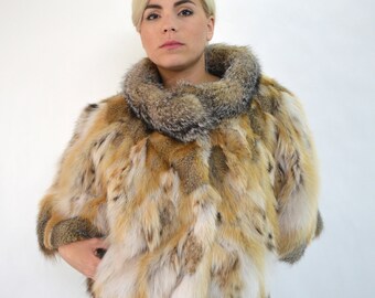 Real fox fur cape, new gris fox fur cape. Bridal shawl, bridal fur stole, fox fur cape, fur coat,collared fox fur coat, fox fur.