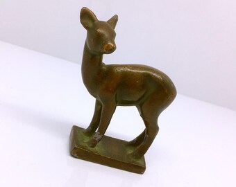 Vintage Solid Brass Deer Figure