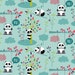 Pandi Panda turquoise fabric - fabric cotton oeko tex - 1/2 metre - French fabric