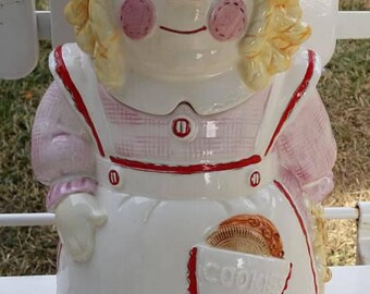 Vintage Raggedy Ann Rag Doll Hand Painted Cookie Jar- Doll Cookie Jar by Sigma